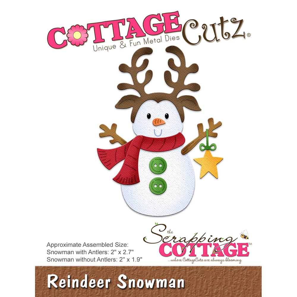 Reindeer Snowman Die /  Suaje de Muñeco de Nieve Reno Descontinuado Cottage Cutz