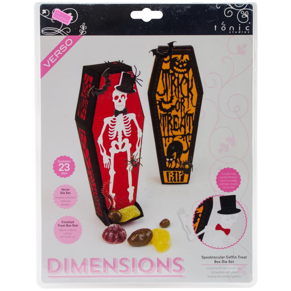 Spooktacular Coffin Treat Box Die / Suaje de Cajita de Ataud Descontinuado Tonic Studios