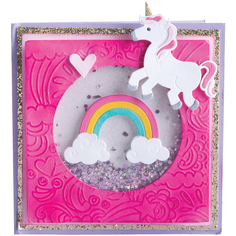 Thinlits Unicorn &amp; Rainbows Dies /  Folder de Grabado, Suaje de Unicornio y Arcoiris Descontinuado Sizzix