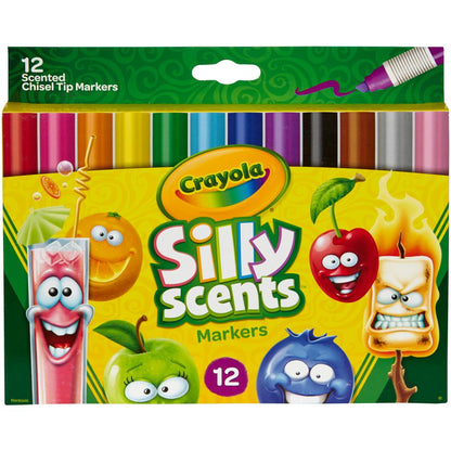 Silly Scents Wedge Tip Washable Markers / 12 Marcadores Lavables Perfumados Marcadores &amp; Plumones Crayola