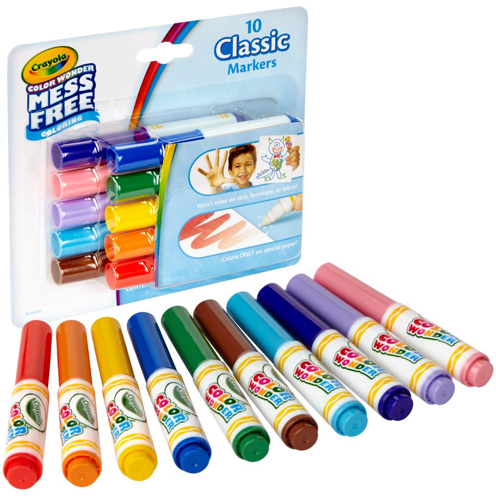 Color Wonder Mini Markers / 10 Marcadores Color Wonder Colores y Plumones Crayola