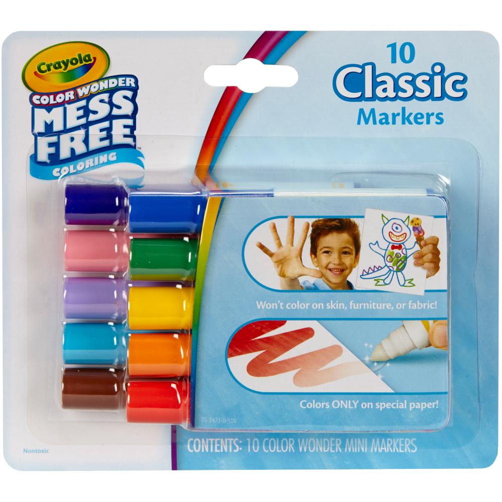 Color Wonder Mini Markers / 10 Marcadores Color Wonder Colores y Plumones Crayola