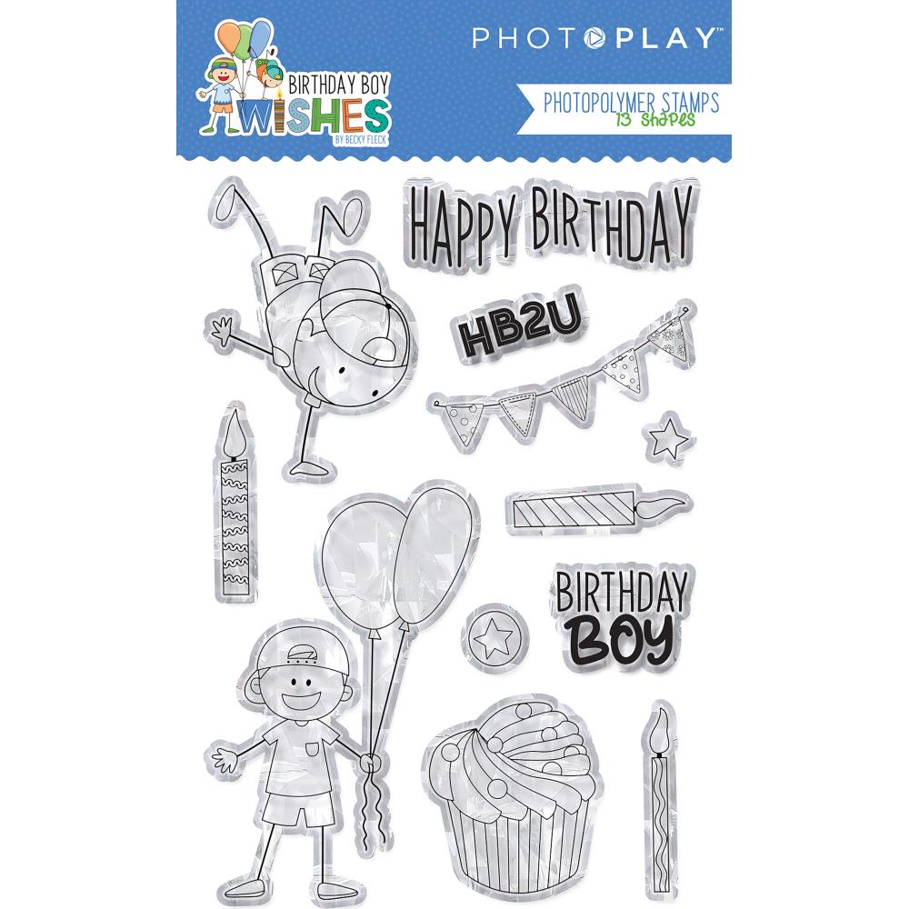 Birthday Boy Wishes Stamps / Sellos de Cumpleaños Niño Sellos Photo Play