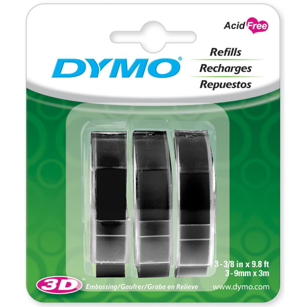 Black Caption Maker Tape Refill / Cintas de Repuesto Negras para Rotuladora de Frases Repuestos Dymo