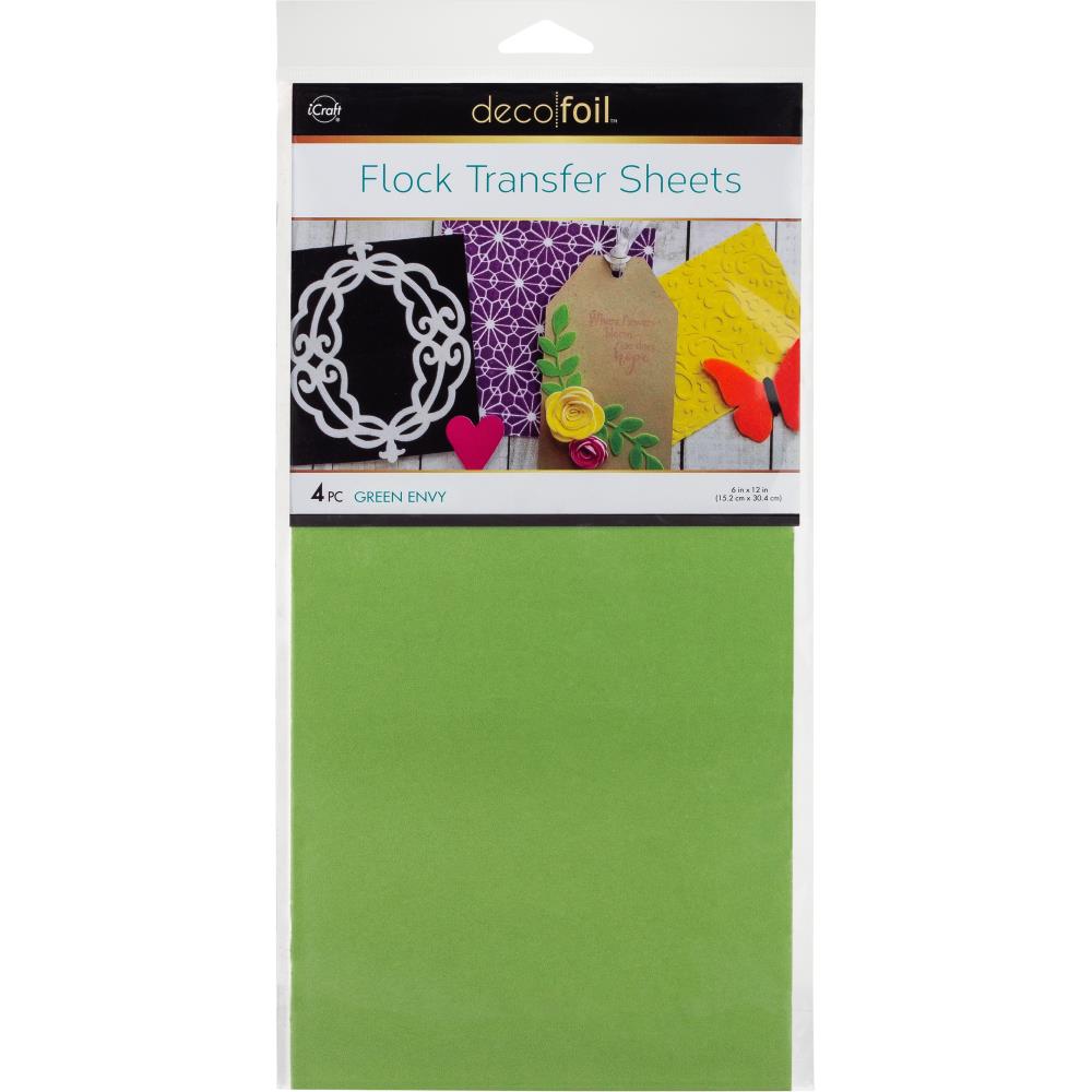 Flock Transfer Sheets Green Envy / Papel Transfer de Terciopelo Verde DESCONTINUADO iCraft