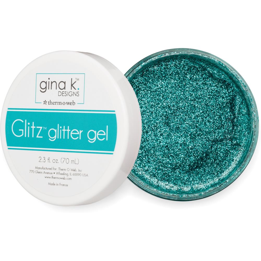 Gina K Designs Glitz Glitter Gel Turquoise Sea / Gel Diamantina Turquesa Pastas Texturizadoras y Medios Mixtos Gina K Designs