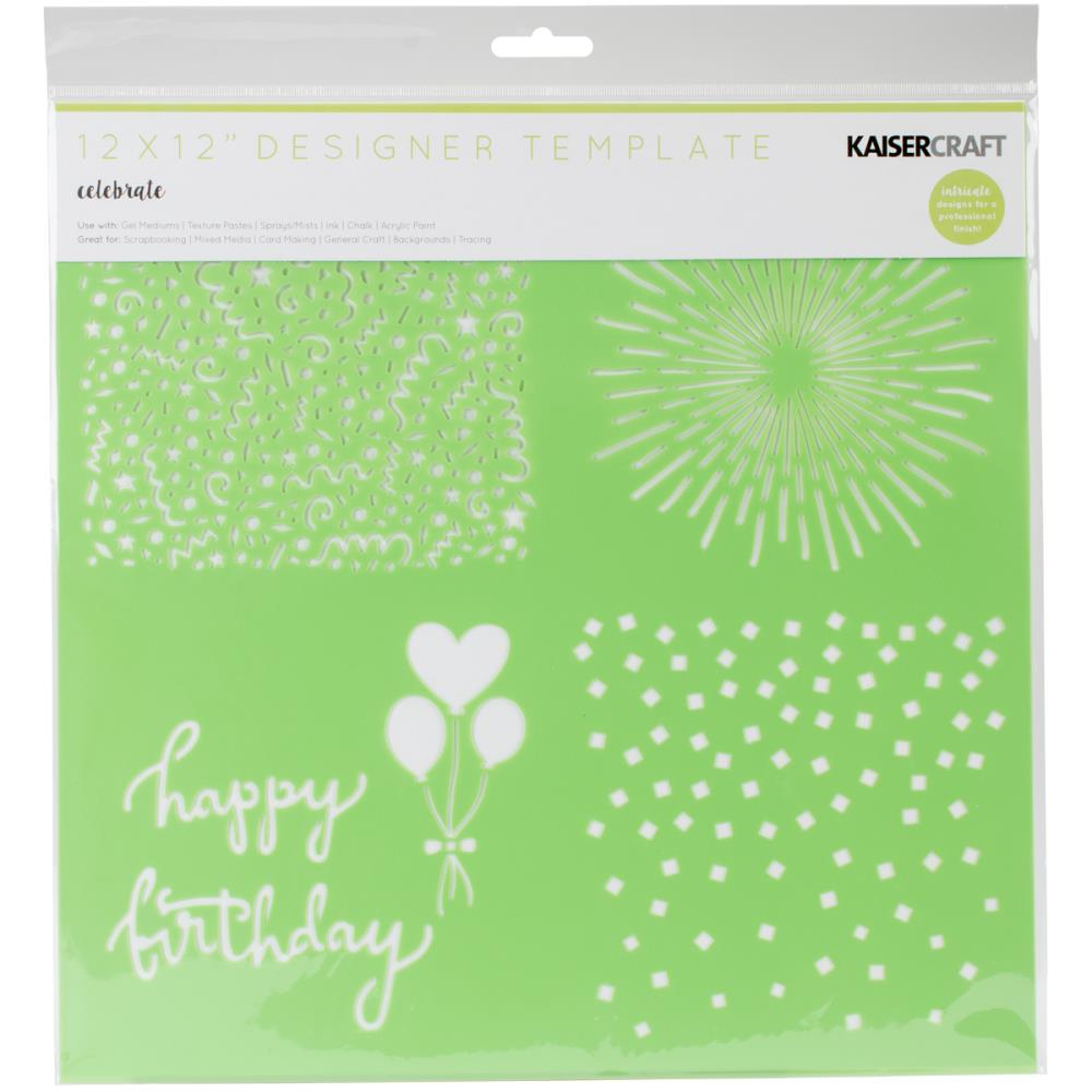 Designer Template Celebrate Stencil / Plantilla de Celebraciones Gde. Descontinuado Kaiser Craft