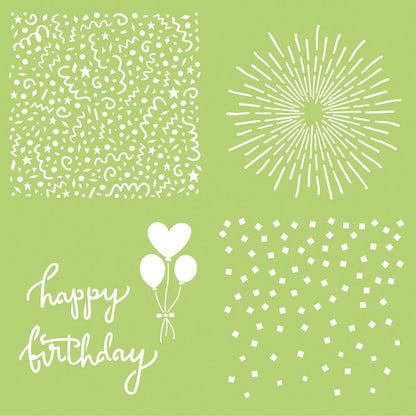 Designer Template Celebrate Stencil / Plantilla de Celebraciones Gde. Descontinuado Kaiser Craft