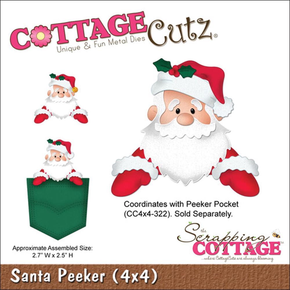 Santa Peeker Die / Suaje de Santa Dados de Corte / Suajes / Troqueles Cottage Cutz