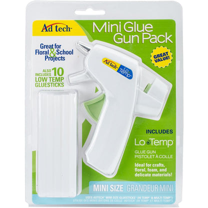 Low-Temp Combo Mini Glue Gun Kit / Pistola de Silicón Baja Temperatura Descontinuado Ad Tech