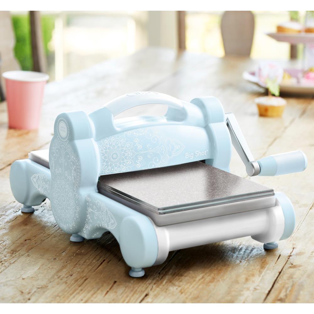 Big Shot Sky Blue Machine / Máquina Big Shot Azul con Mandalas Blancas Descontinuado Sizzix