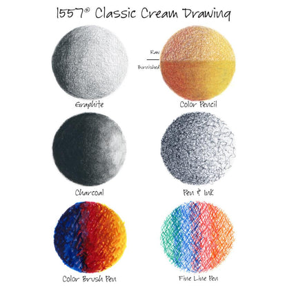 1557 Classic Cream Drawing Pad 9 x 12&quot; / Block de Dibujo Crema Papel para Arte Canson