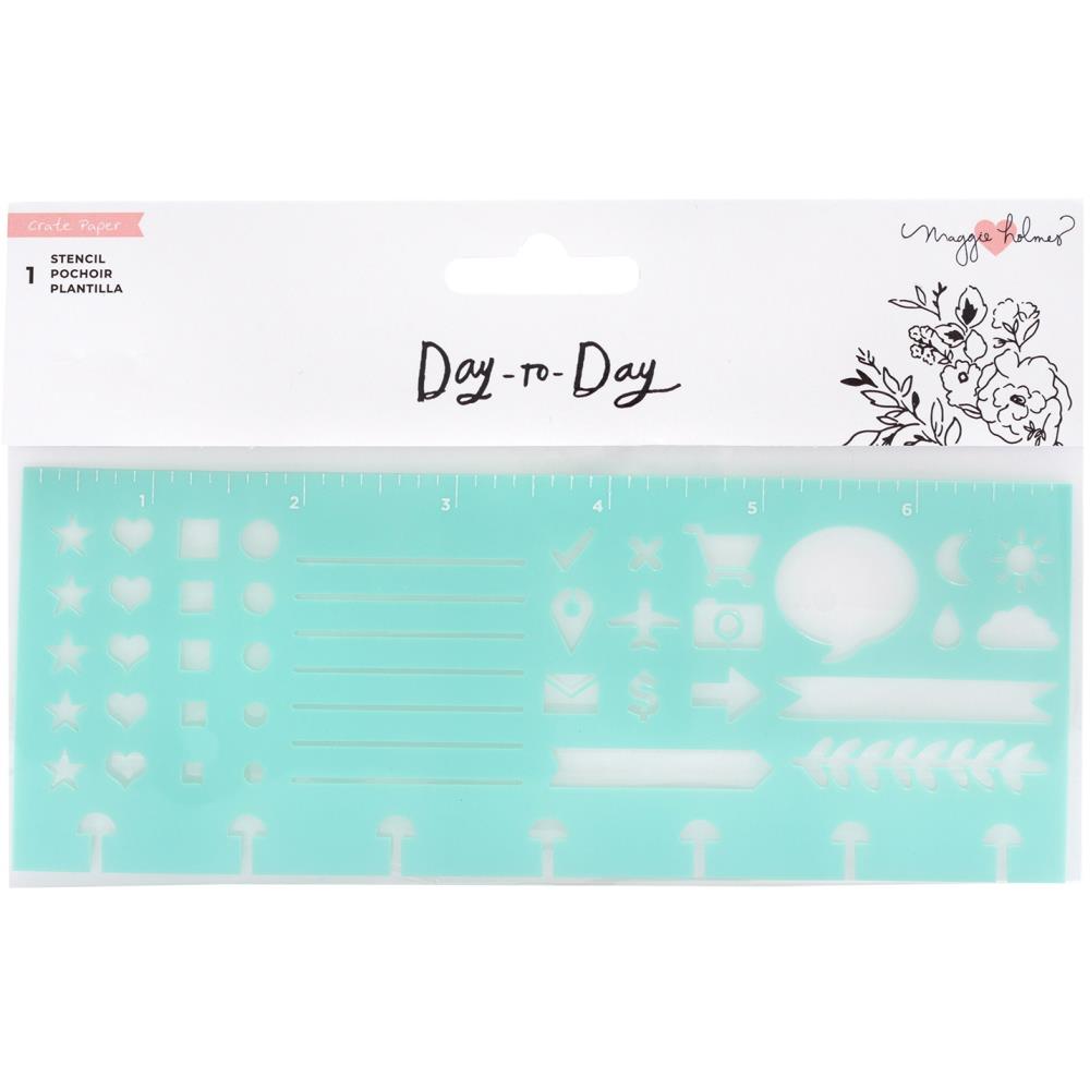 Day-To-Day Stencil Planner Icons / Plantilla para Planificador de Iconos Descontinuado Crate Paper