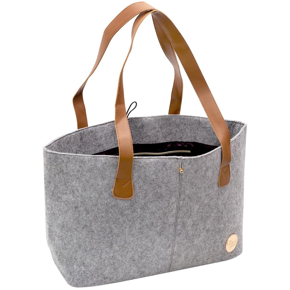 Gray Felted Wool Designer Project Handbag / Bolsa de Lana Afelpada para Tejido Descontinuado The Hook Nook