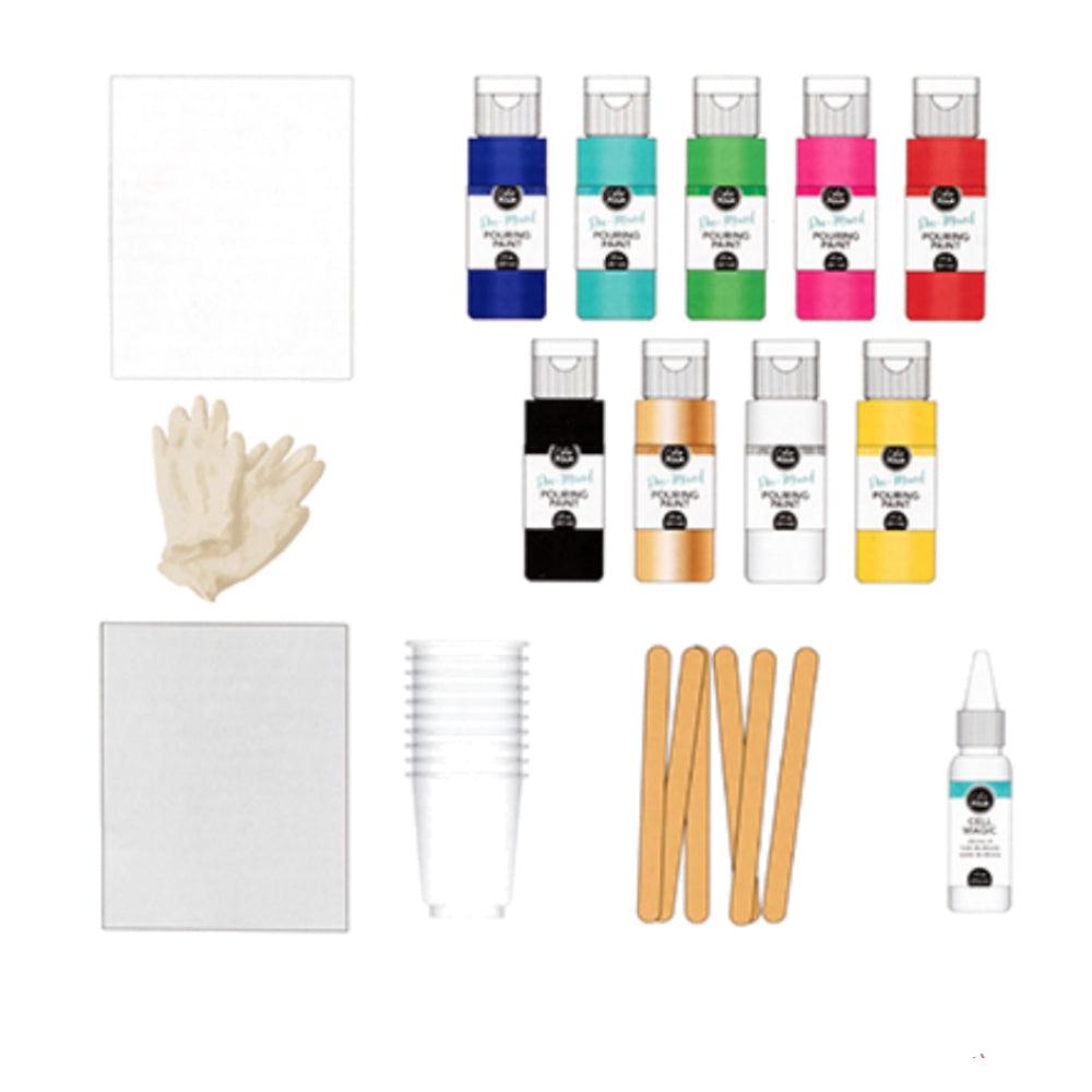 Color Pour Paint Starter Kit / Kit Inicial de Vertido de Pintura Acrìlicos American Crafts