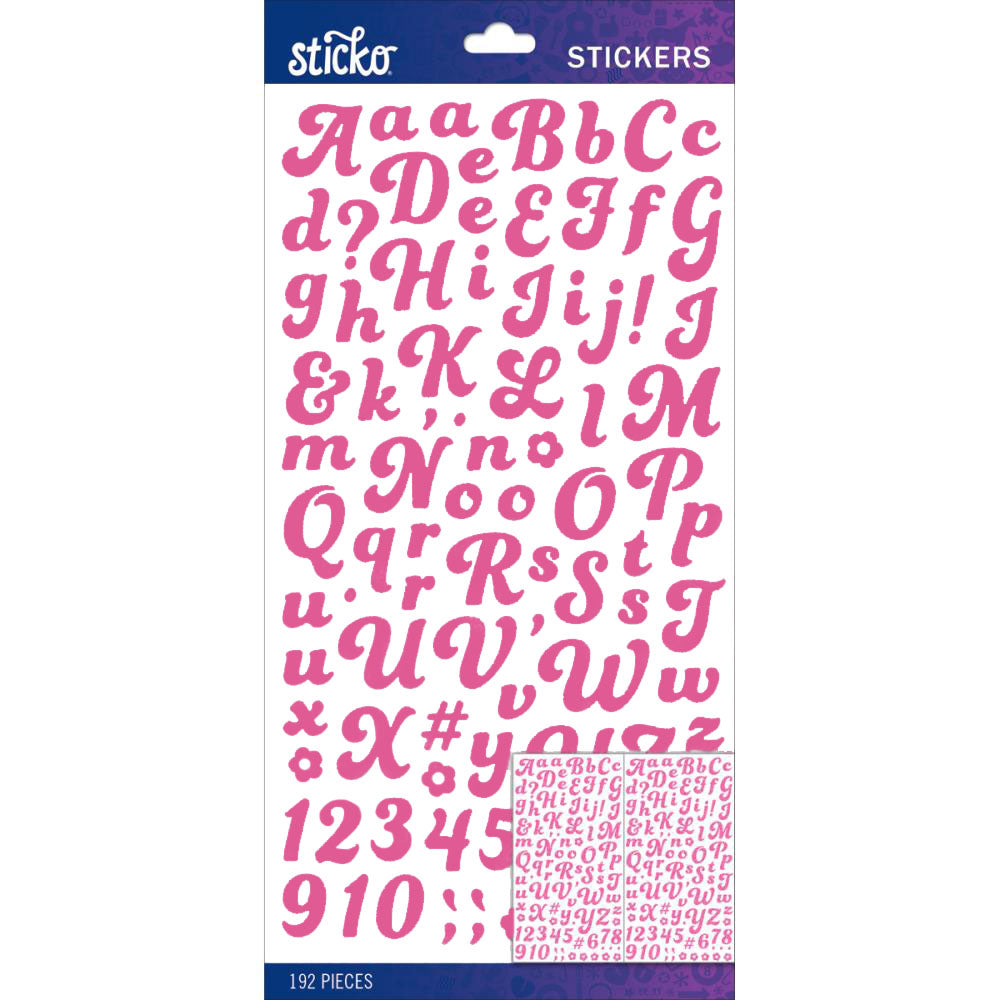 Pink Funkydori Alphabet Stickers / Estampas de Alfabeto Rosa Stickers Sticko