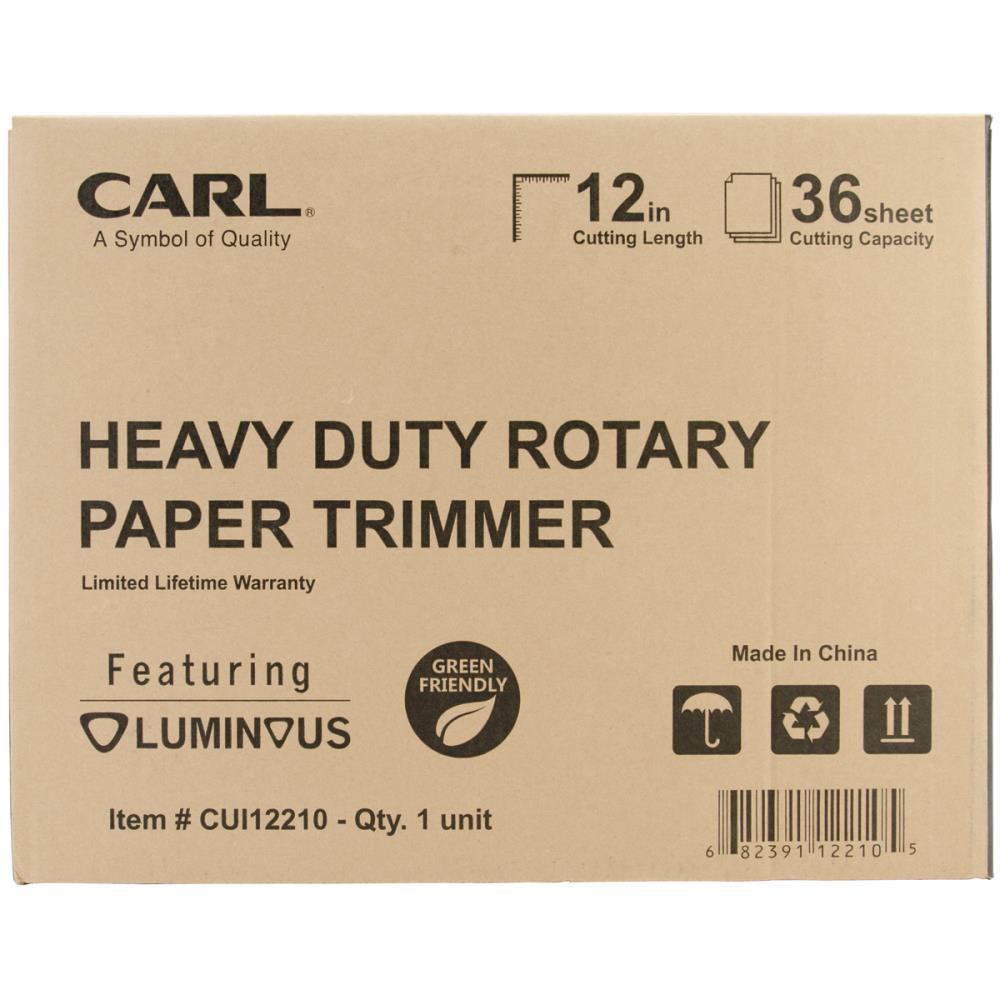 Heavy-Duty Rotary Trimmer 12 in / Cortadora con Capacidad de 36 Hojas Cortadoras / Guillotinas Carl