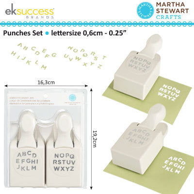 Alphabet Punch Set / Set de 2 Perforadoras para Papel Alfabeto Descontinuado Martha Stewart