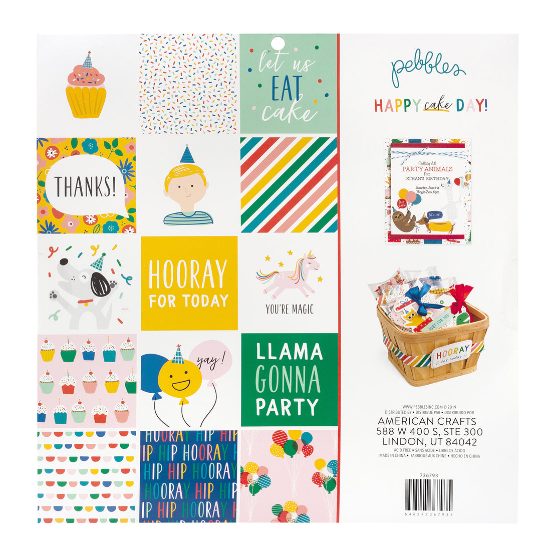 Happy Cake Day Paper Pad / Block de Papel Cumpleaños Papel Pebbles