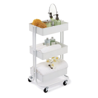 Metal Rolling Utility Cart: White / Carrito con Ruedas Blanco Descontinuado Darice