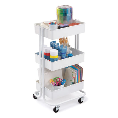 Metal Rolling Utility Cart: White / Carrito con Ruedas Blanco Descontinuado Darice