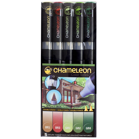 Chameleon Color Tones Markers 5 Pc Nature Tones / Marcadores Camaleon Naturaleza Colores y Plumones Chameleon