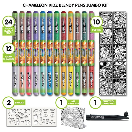 Blendy Pens Jumbo Kit 24 color / Juego de Plumones Multicolor Descontinuado Chameleon