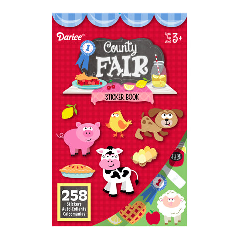 Sticker Book for Kids County Fair  / Libro con 258 Estampas Animales & Alimentos