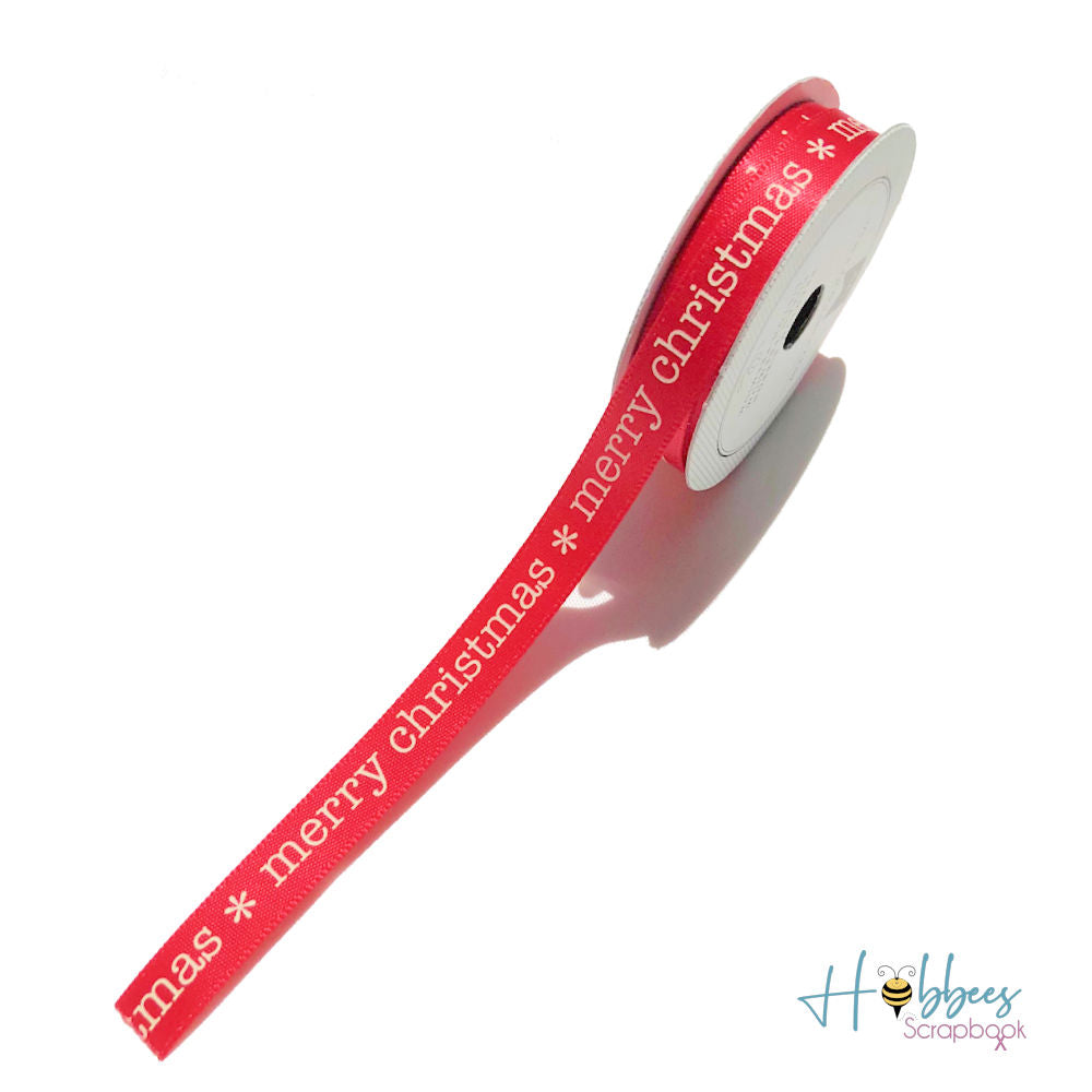 Listón de Tela Decorativo Importado Merry Christmas Descontinuado American Crafts