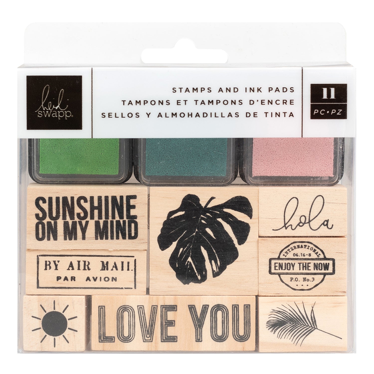 Wooden Stamp &amp; Ink Pad / Sellos y Tintas Descontinuado American Crafts