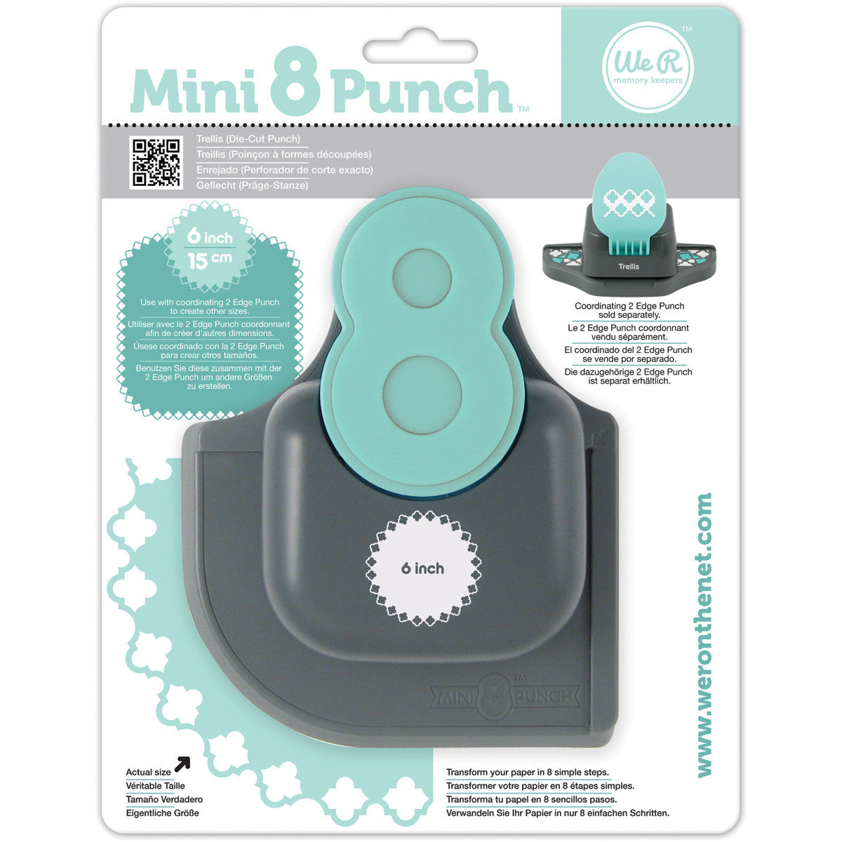 Mini 8 Trellis Punch / Perforadora Mini 8 Enrejado Descontinuado We R Memory Keepers