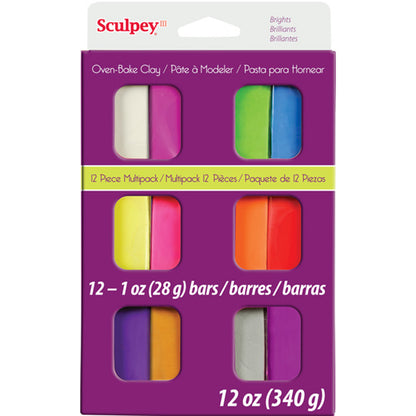 Sculpey III Polymer Clay Multipack 12 Pk / Kit de Arcilla Polimérica Modelado Sculpey