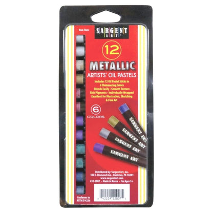 12 Tubes Metallic Oil Pastels Set / Set de 12 Tubos de Óleo Pastel Metálicos Òleos Sargent Art