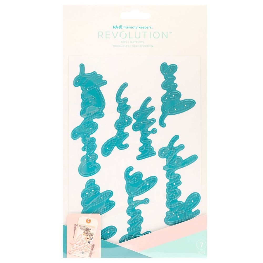 Script Words Revolution Die / Suajes Frases Dados de Corte / Suajes / Troqueles We R Memory Keepers