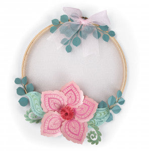 Framelits Die &amp; Stamp Set Rosette Flower / Suaje y Sello de Flor de Roseta Descontinuado Sizzix