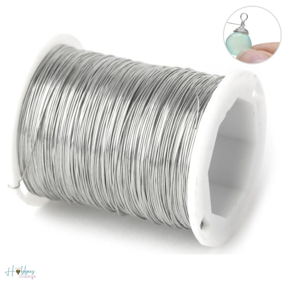 Silver Color Beading Wire 28 G / Alambre Plateado Herramientas Cousin