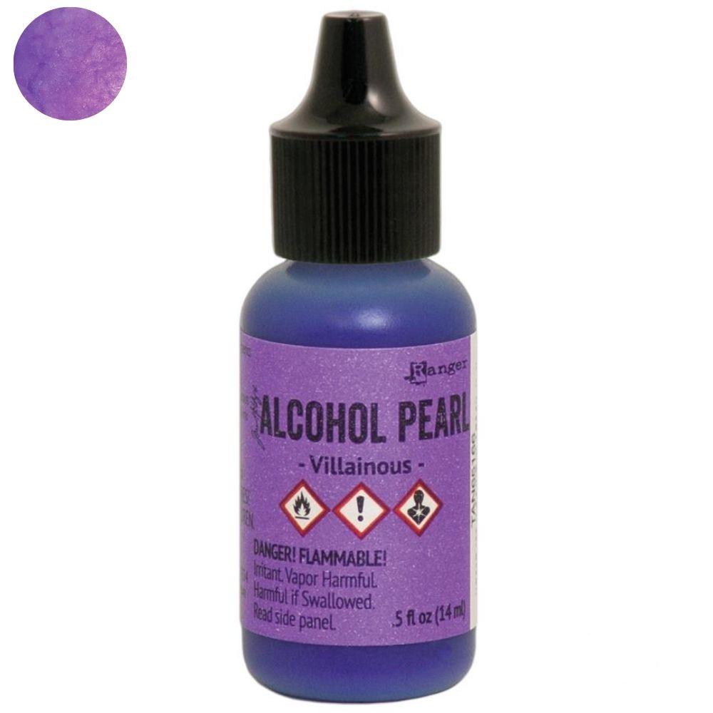 Tim Holtz Alcohol Pearls Villainous / Tinta al Alcohol Aperlada Morado Tintas al Alcohol Ranger