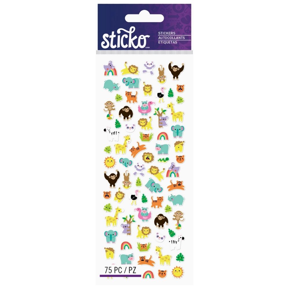 Tiny Stickers Jungle Animals / Estampas de Animales Descontinuado Sticko