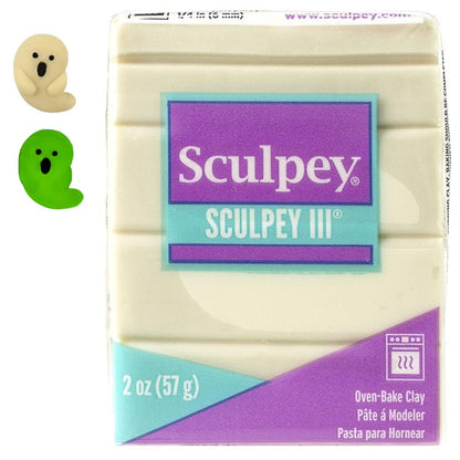 Sculpey III Polymer Clay Glow In The Dark /  Arcilla Polimérica Brilla en Oscuridad Modelado Sculpey