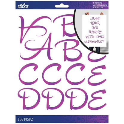 Iridescent X-Large Alphabet Stickers Lavander / Estampas de Alfabeto Lavanda Stickers Sticko