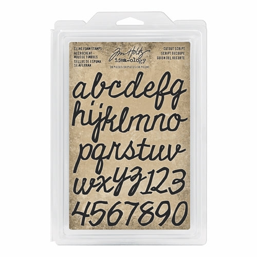 Tim Holtz Script Cling Foam Stamps / Sellos de Letras y Numeros Script Descontinuado Tim Holtz