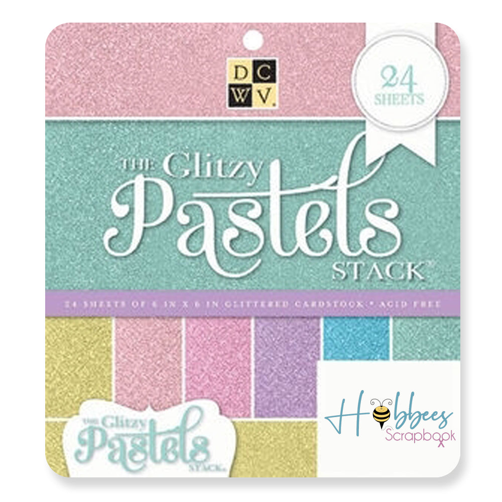 Glitzy Glitter Cardstock  / Cartulina Brillitos Colores Pastel 6" Descontinuado DCWV