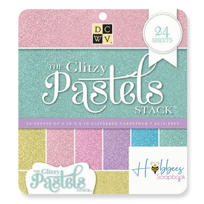 Glitzy Glitter Cardstock  / Cartulina Brillitos Colores Pastel 6" Descontinuado DCWV