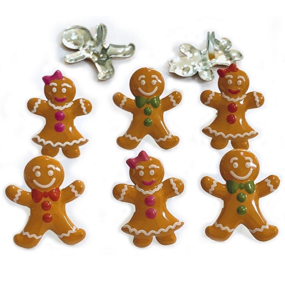 12 Ginger Bread Brads / Sujetadores Galletas de Jengibre Adornos / Embellishments Eyelet Outlet