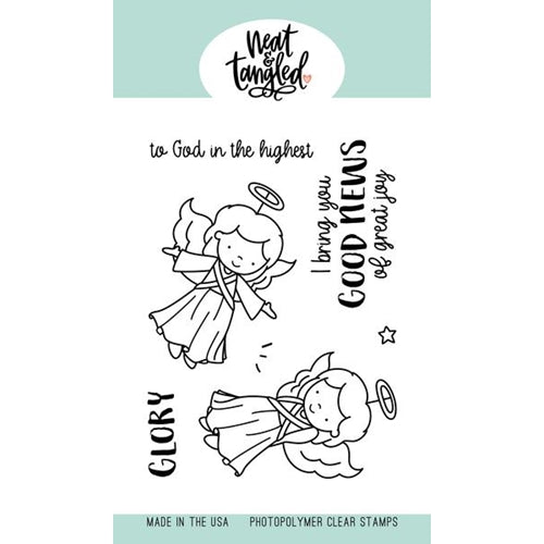 Clear Stamps Angel Wings with Dies / Sellos Alas de Angel con Troqueles Dados de Corte / Suajes / Troqueles Neat &amp; Tangled