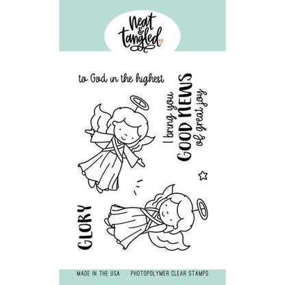 Clear Stamps Angel Wings with Dies / Sellos Alas de Angel con Troqueles Dados de Corte / Suajes / Troqueles Neat &amp; Tangled