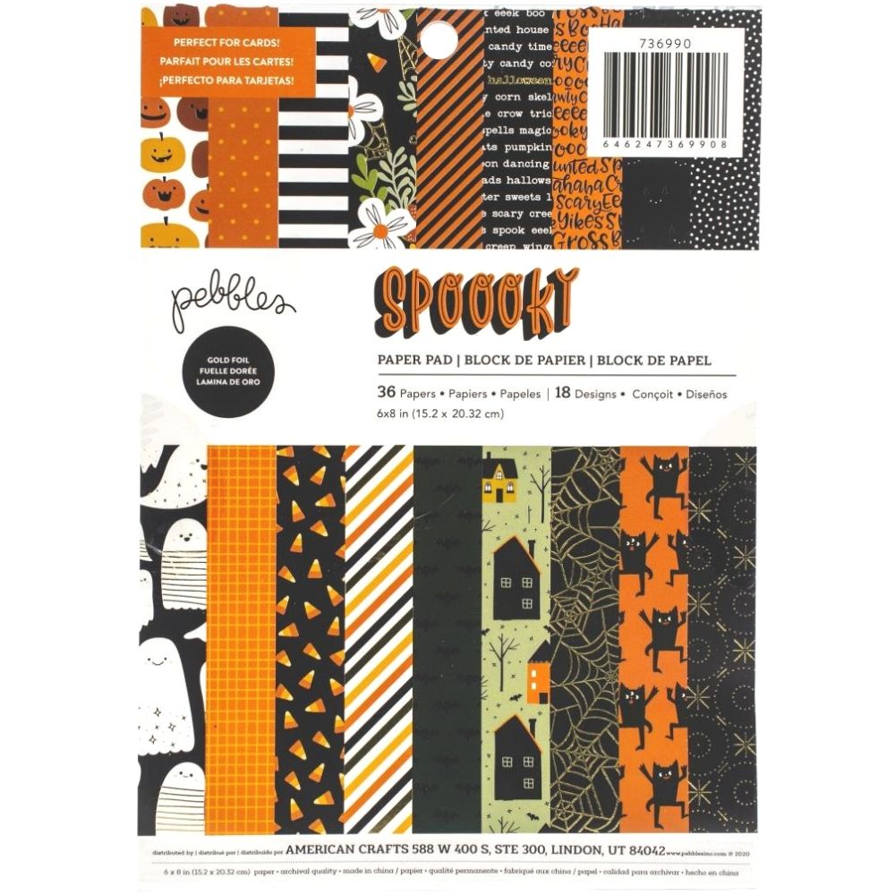Spoooky Paper Pad 6 x 8" / Block de Halloween Descontinuado Pebbles