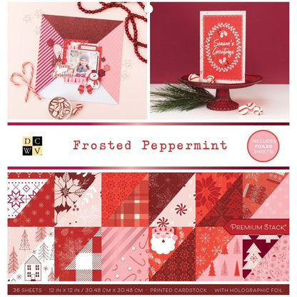 Frosted Peppermint Cardstock / Block de Cartulina Navidad Tonos Rojos Descontinuado DCWV