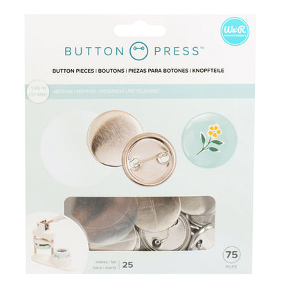 Button Press Medium Pins Refill  / 25 Botones Medianos Personalizables Accesorios We R Memory Keepers