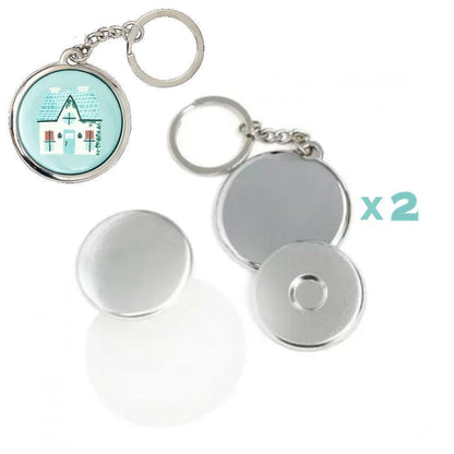 Button Press Keychain Kit / 2 Llaveros Personalizables Accesorios We R Memory Keepers